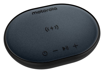Motorola ROKR 500 Bluetooth Speaker with Integrated Wireless Charging Pad, Portable Speaker with Microphone for Handsfree Calls IPX6 Water Resistant